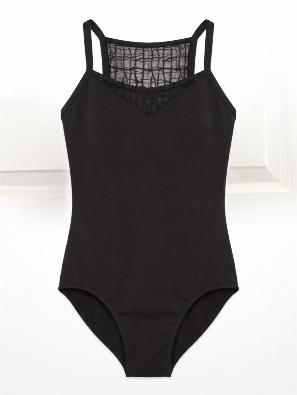 Bloch Black Leotard Lace Back Racerback Womens Sz P XS Dance Ballet